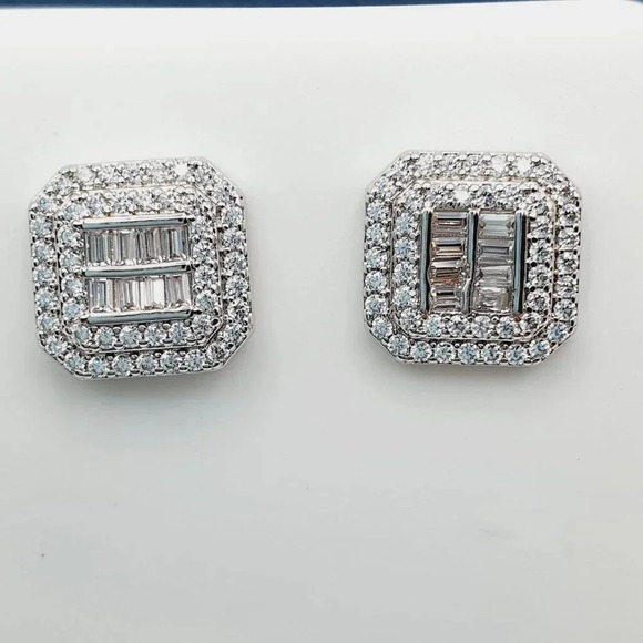 "925 Sterling Silver Plated CZ Earrings, EVBRS562 - Picture 4 of 10